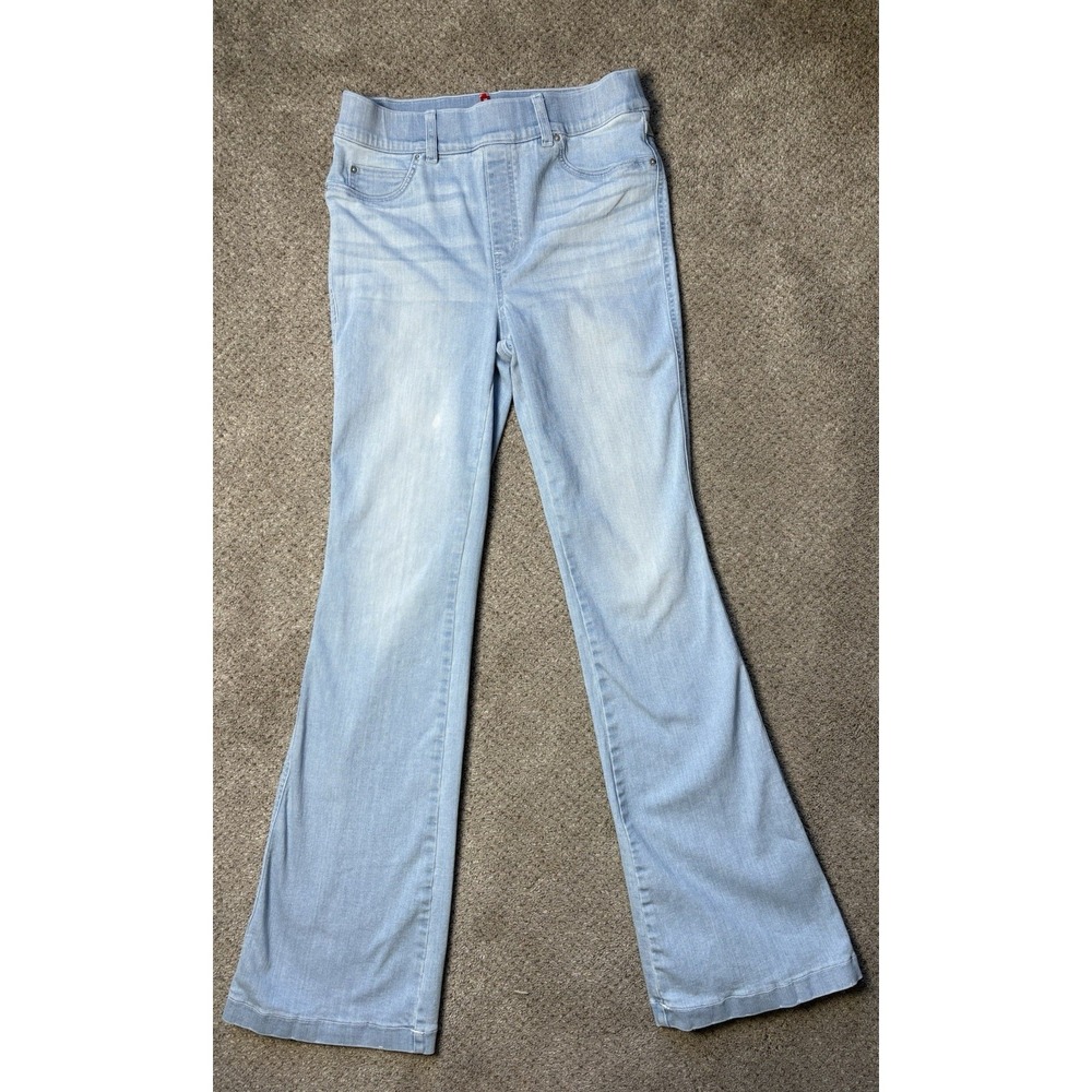 Spanx‎ Flare Women's Medium Denim Jeans Retro Light Wash Blue Pull On Jeggings